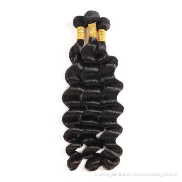 100% Cuticle Aligned Loose Wave Hair Bundle Single Donor, Brazilian Virgin Remy Hair Weave Extensions Factory Price
